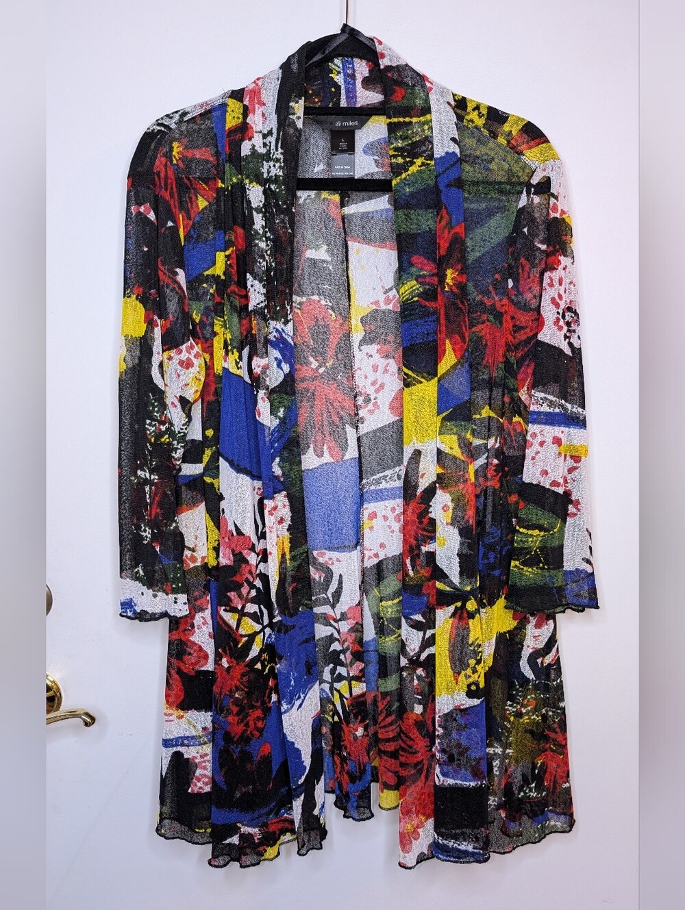 Ali Miles Art To Wear Mesh Kimono Size Large